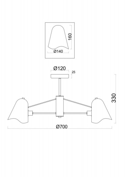 Люстра на штанге Freya Manon FR5037PL-05S