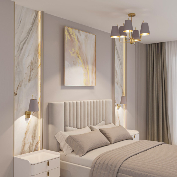 Люстра на штанге Eurosvet 60173/6 латунь Topanga