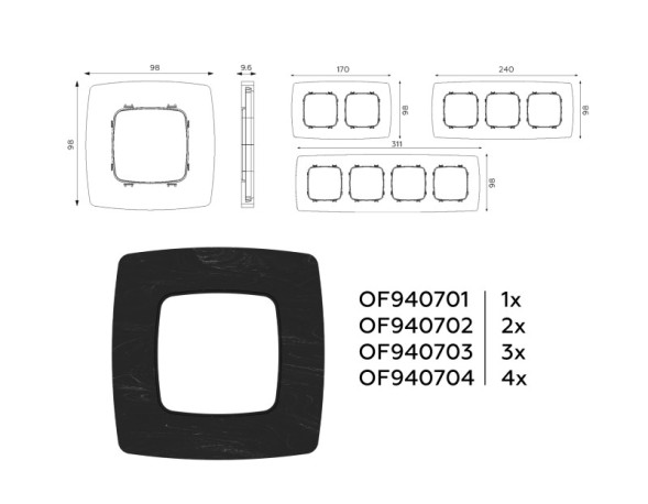 Рамка Ambrella Volt OF940704 OMEGA Opera