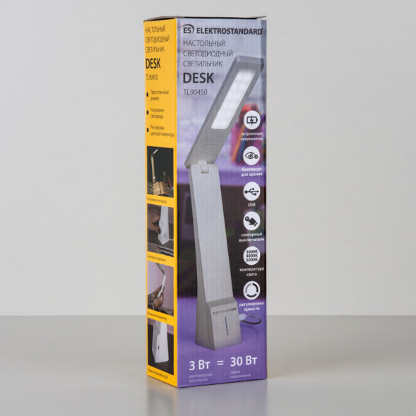 Настольная лампа Elektrostandard Desk белый/золотой (TL90450)