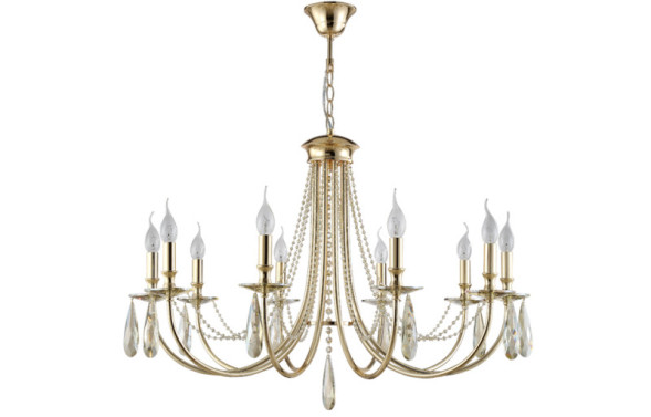 Подвесная люстра Crystal Lux VICTORIA VICTORIA SP10 GOLD/AMBER