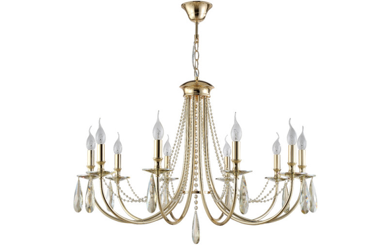 Подвесная люстра Crystal Lux VICTORIA VICTORIA SP10 GOLD/AMBER