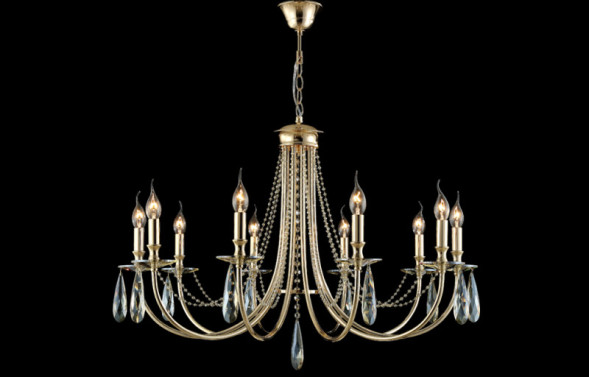 Подвесная люстра Crystal Lux VICTORIA VICTORIA SP10 GOLD/AMBER