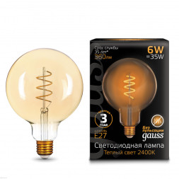Светодиодная лампа Gauss Filament 158802008 6W 220V 360lm E27 белый (теплый)
