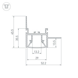 Профиль для светодиодной ленты Arlight FOLED 044857