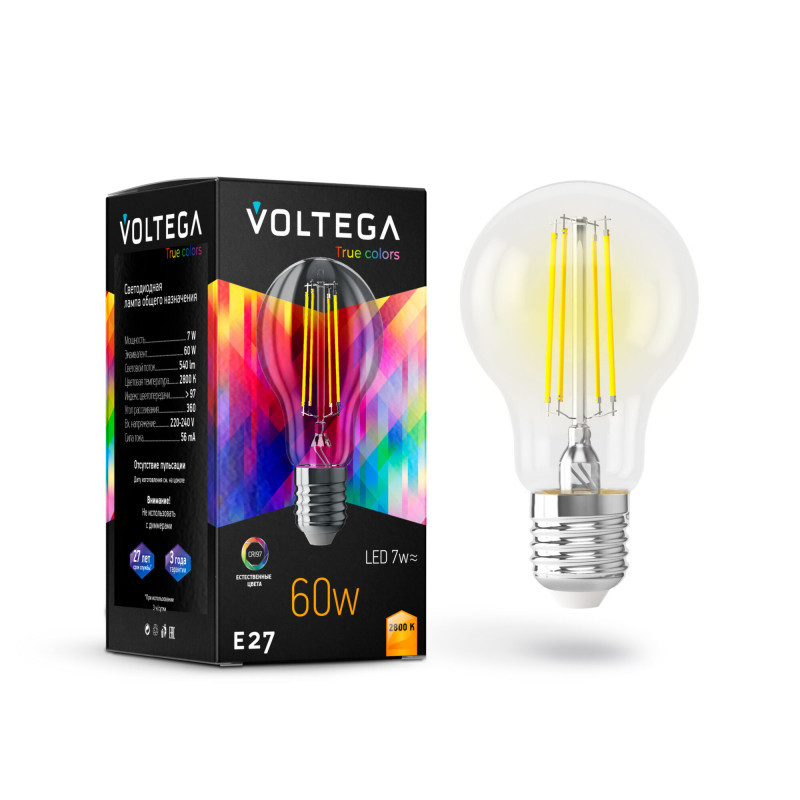 Светодиодная лампа Voltega General purpose bulb High CRI 7154 7W 220V 540lm E27 белый (теплый)