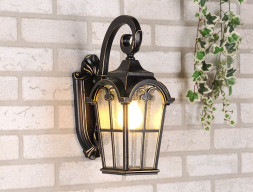 Уличный настенный светильник Elektrostandard Mira D черное золото