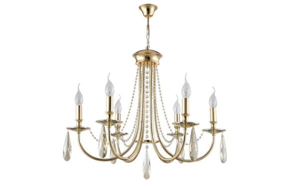 Подвесная люстра Crystal Lux VICTORIA VICTORIA SP6 GOLD/AMBER