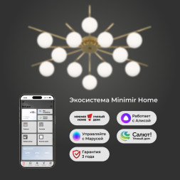 Люстра потолочная Eurosvet Sabina 302001/12 латунь Smart