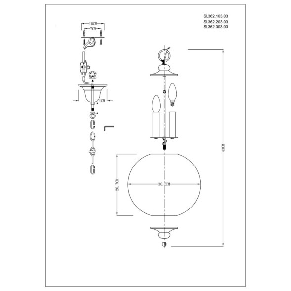 Подвесная люстра ST-Luce LATERIA SL362.103.03