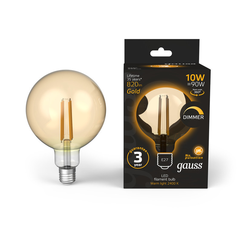 Светодиодная лампа Gauss 158802010-D 10W 220V 820lm E27 белый (теплый)