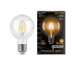 Светодиодная лампа Gauss Filament 105802106 6W 220V 630lm E27 белый (теплый)