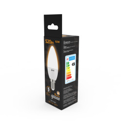 Светодиодная лампа Gauss Свеча 103101107 6.5W 220V 520lm E14 белый (теплый)