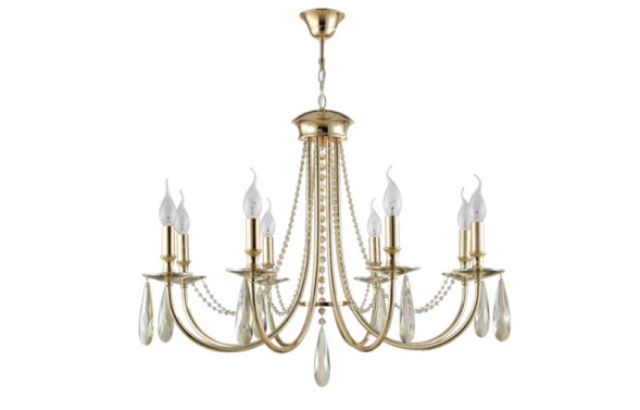 Подвесная люстра Crystal Lux VICTORIA VICTORIA SP8 GOLD/AMBER