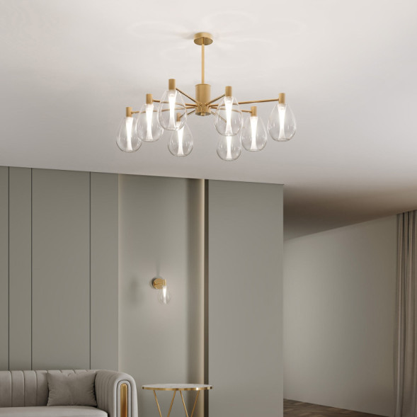 Люстра на штанге Eurosvet 60175/8 латунь MAGMA