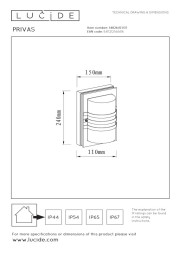 Уличный настенный светильник LUCIDE PRIVAS 14826/01/31