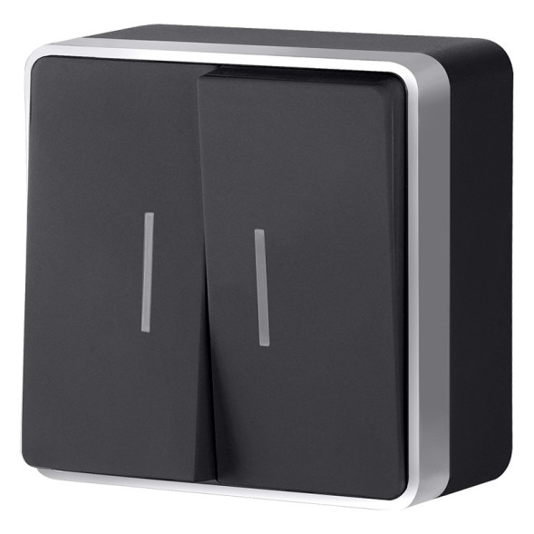 Выключатель Werkel Gallant W5020134 черный с серебром