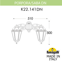 Уличный настенный светильник Fumagalli K22.141.000.BXF1RDN SABA