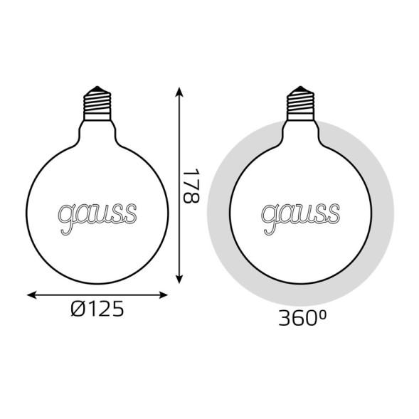 Светодиодная лампа Gauss 175802003 2.5W 220V 200lm E27 белый (теплый)