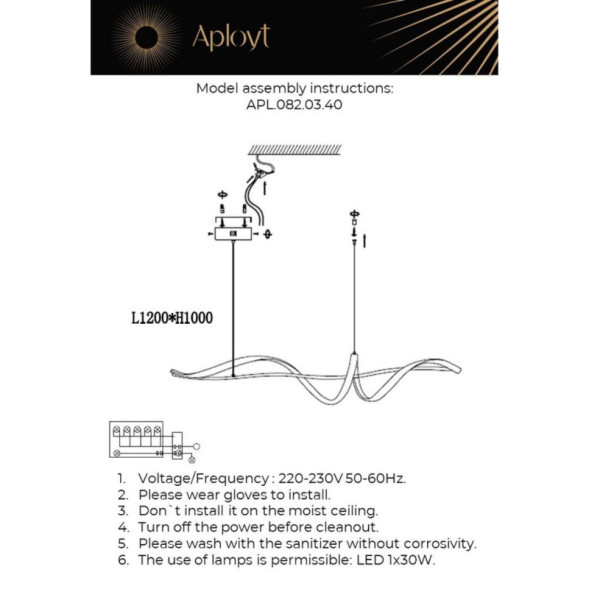 Подвесной светильник APL.082.03.40 APLOYT Judyta