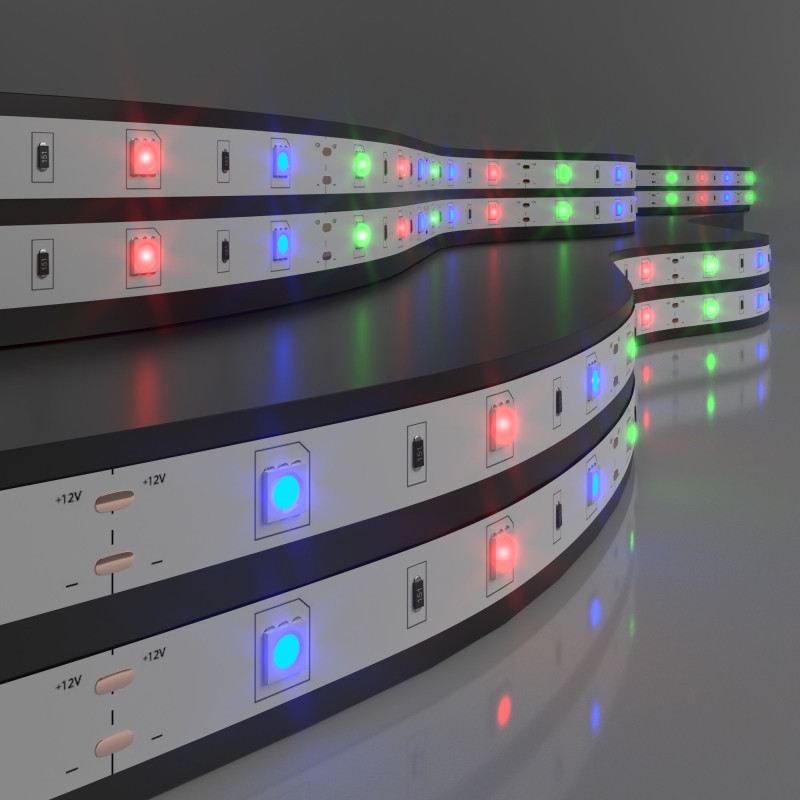 Лента Elektrostandard 5050/30 LED 7.2W IP20 [белая подложка] мультиколор 0W 12V RGB IP20