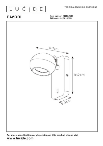 Бра LUCIDE FAVORI 09932/11/30