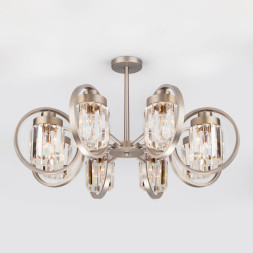 Люстра на штанге Eurosvet Loraine 10095/8 сатин-никель/прозрачный хрусталь Strotskis