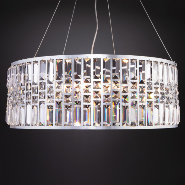 Подвесная люстра Eurosvet Lory 10116/8 хром/прозрачный хрусталь Strotskis