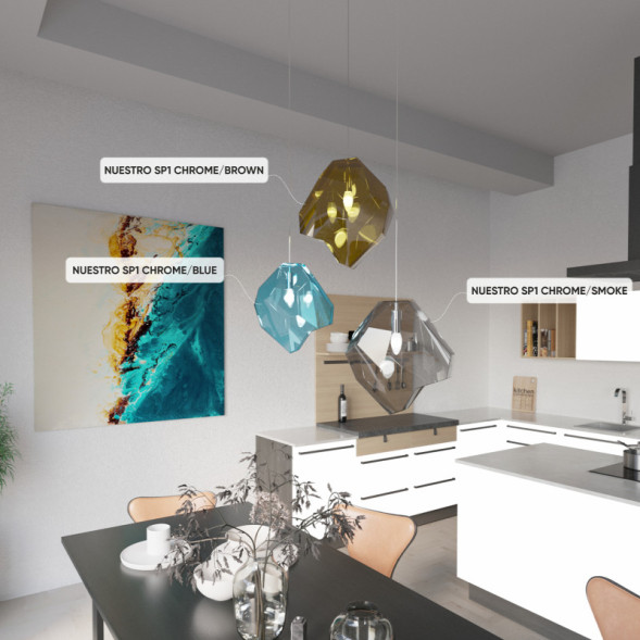 Подвесной светильник Crystal Lux NUESTRO NUESTRO SP1 CHROME/BROWN