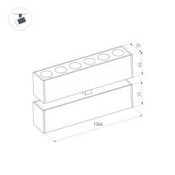 Магнитный трековый светильник Arlight MAG-25 034232