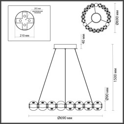 Подвесная люстра Odeon Light L-VISION 5008/60L