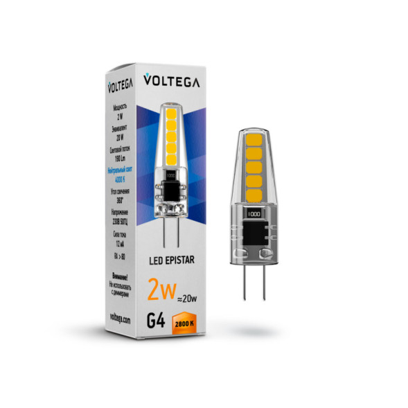 Светодиодная лампа Voltega Capsule 7144 2W 220V 170lm G4 белый (теплый)