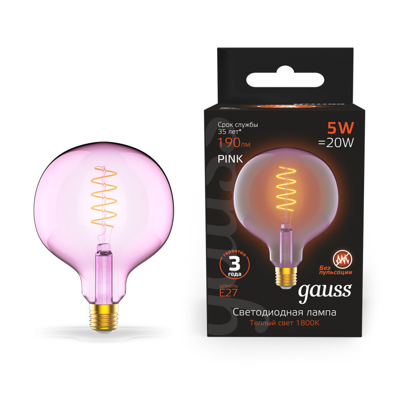 Светодиодная лампа Gauss 1011802105 5W 220V 190lm E27 белый (теплый)