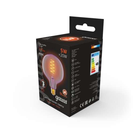 Светодиодная лампа Gauss 1011802105 5W 220V 190lm E27 белый (теплый)