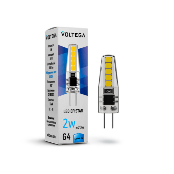 Светодиодная лампа Voltega Capsule 7145 2W 220V 190lm G4 белый (дневной)