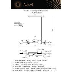 Подвесная люстра APLOYT APL.643.13.06 Penelopa