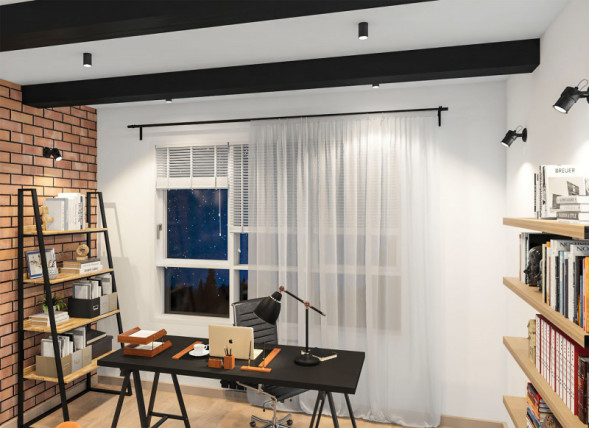 Накладной точечный светильник Denkirs TUBE DK2050-BK