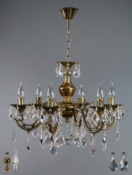 Подвесная люстра AMBIENTE by BRIZZI Aria 8818/6 PB New Leaf