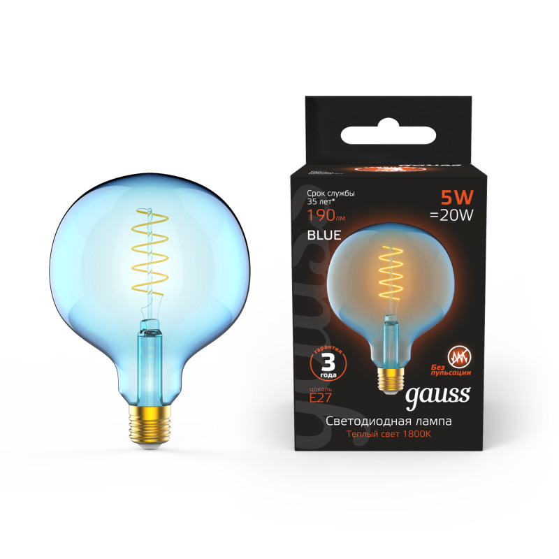Светодиодная лампа Gauss 1013802105 5W 220V 190lm E27 белый (теплый)