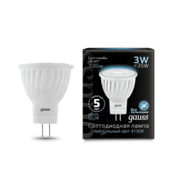 Светодиодная лампа Gauss Софитная 132517203 3W 220V 300lm GU4 белый (дневной)