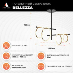 Люстра на штанге Vele Luce Bellezza VL7262L04