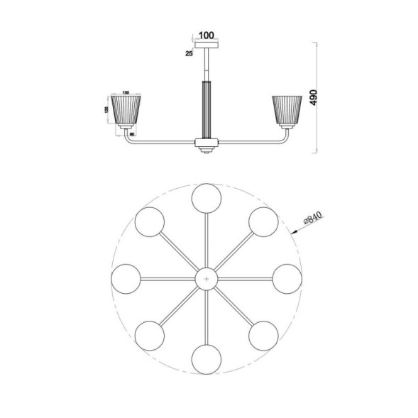 Люстра на штанге Escada NOBLE 685/8PL