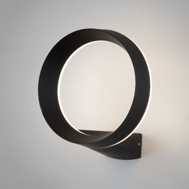 Уличный настенный светильник Elektrostandard 1710 TECHNO LED Ring чёрный