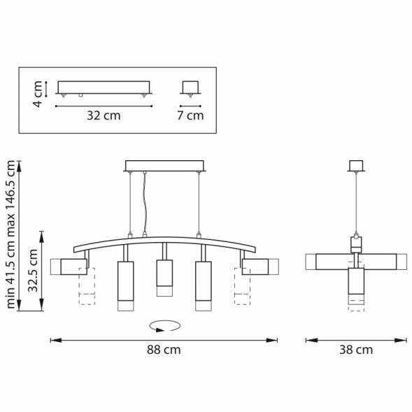 Подвесная люстра Lightstar RULLO LR7353638721