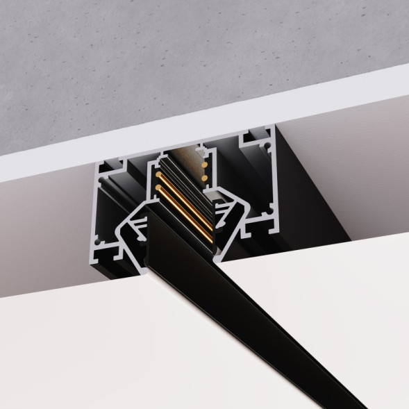 Магнитный встраиваемый шинопровод ST-Luce Track Black magnet SKYLINE 48 в натяжной потолок ST047.429.00