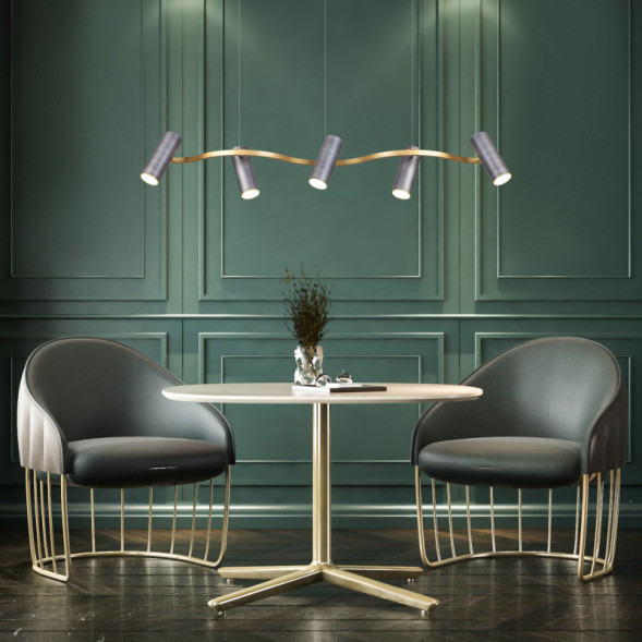 Подвесная люстра Eurosvet Spacer 90103/5 матовый серый/золото