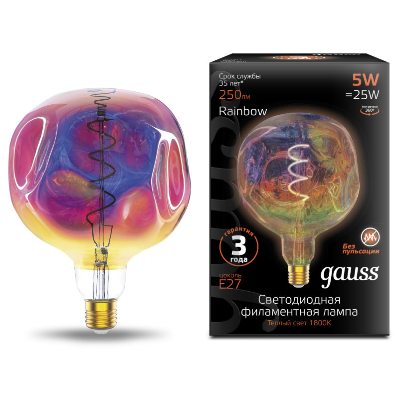 Светодиодная лампа Gauss 1007802103 5W 220V 250lm E27 белый (теплый)