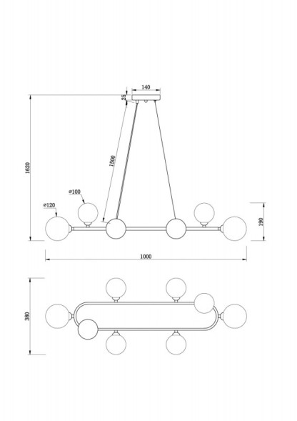 Подвесная люстра Freya Globos FR5222PL-08B