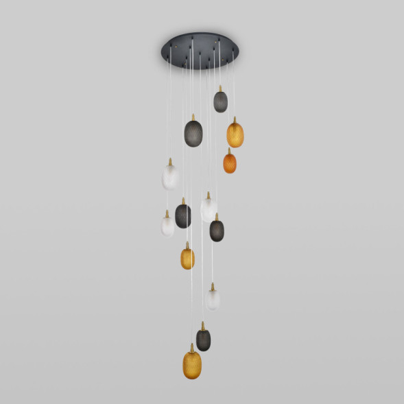 Каскадная люстра Eurosvet Pineapple 50266 дымчатый/прозрачный/янтарный