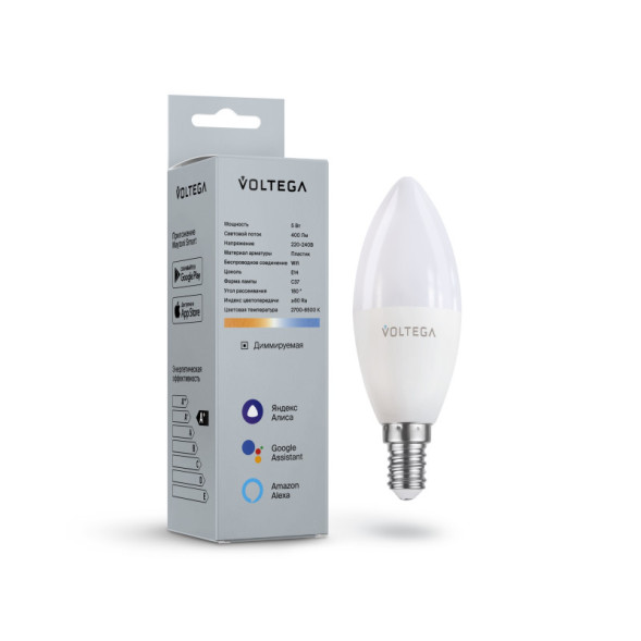 Светодиодная лампа Voltega Wi-Fi bulbs 2427 5W 220V 400lm E14 белый (регулируемый)